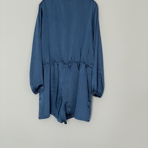 NWT RW&Co women blue long sleeve romper jumpsuit size XL - Picture 11 of 15